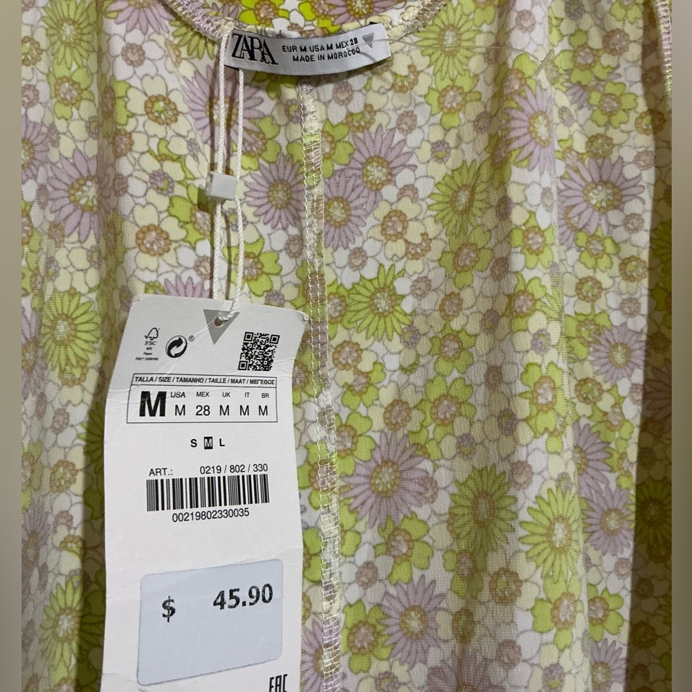 🆕 Zara | Summer Floral Coquette Minimalist Dress - Picture 7 of 7